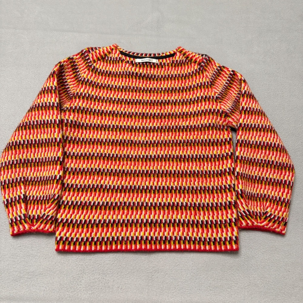 Bimba y Lola Sweater Womens Small Wool Geometric Knit Long Sleeve Pullover